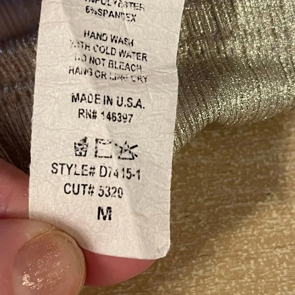 Fashion Nova metallic gold bodycon dress with tulip flap detail in front. - Picture 6 of 11